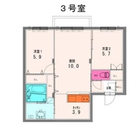 西２８丁目駅 徒歩16分 2階の物件間取画像